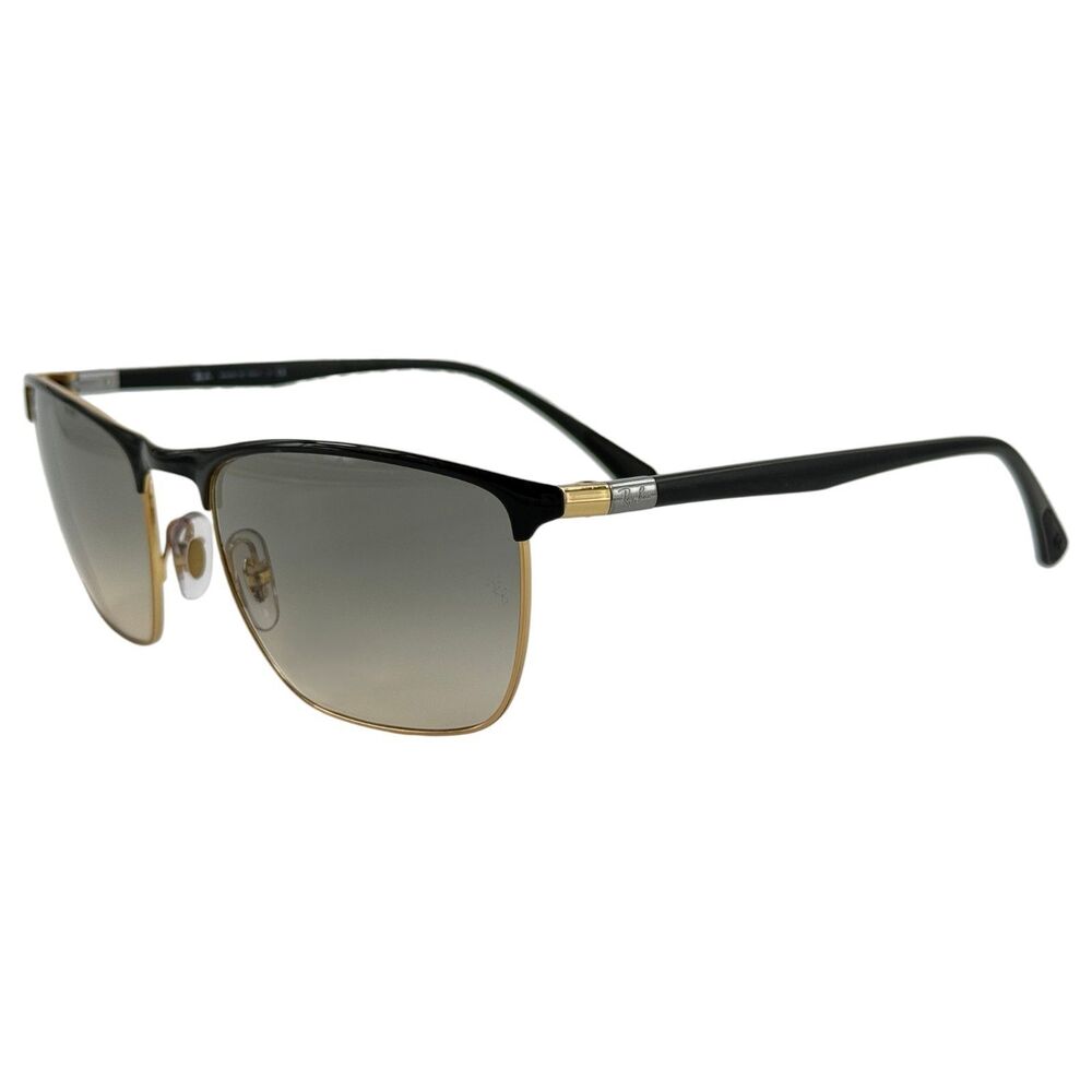 Ray Ban RB3686 Mens Metal Sunglass 187/32 Black on Gold 57-19 Italy w Case